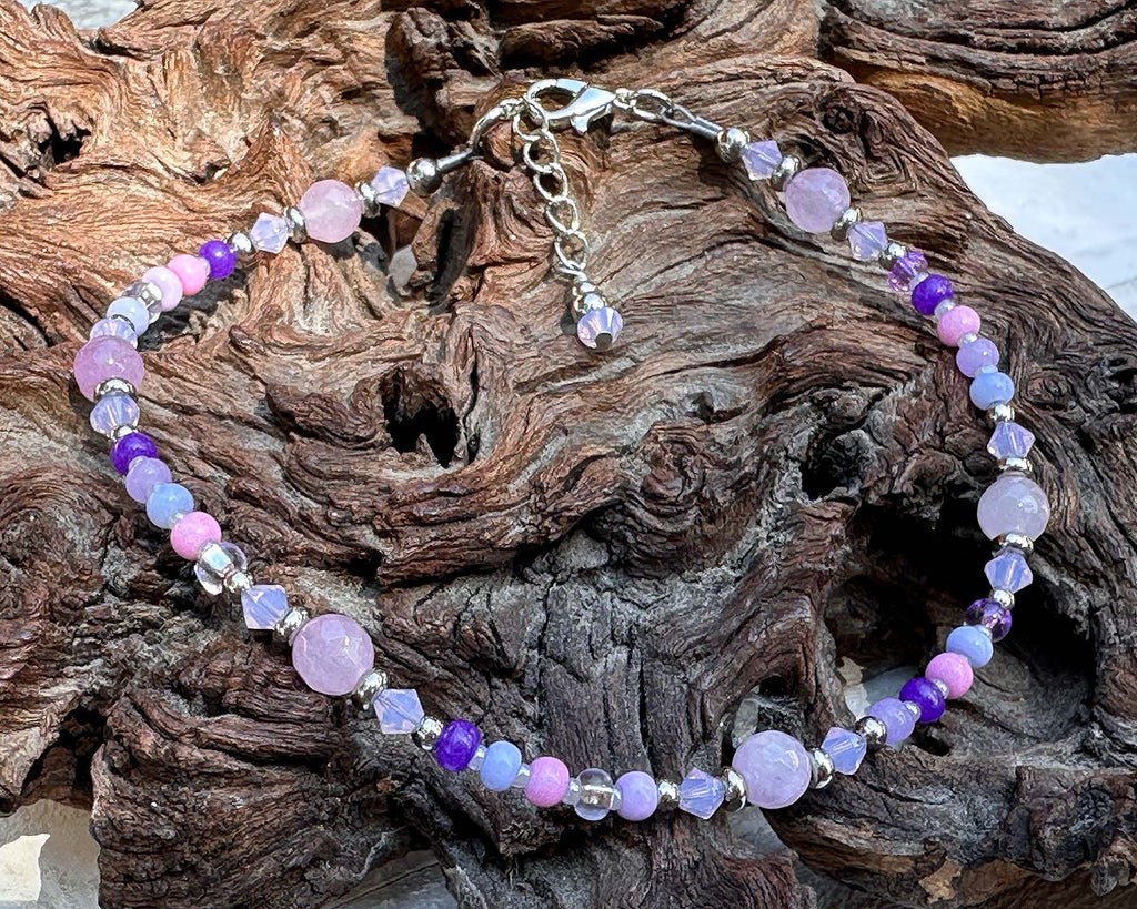 pink purple stainless anklet