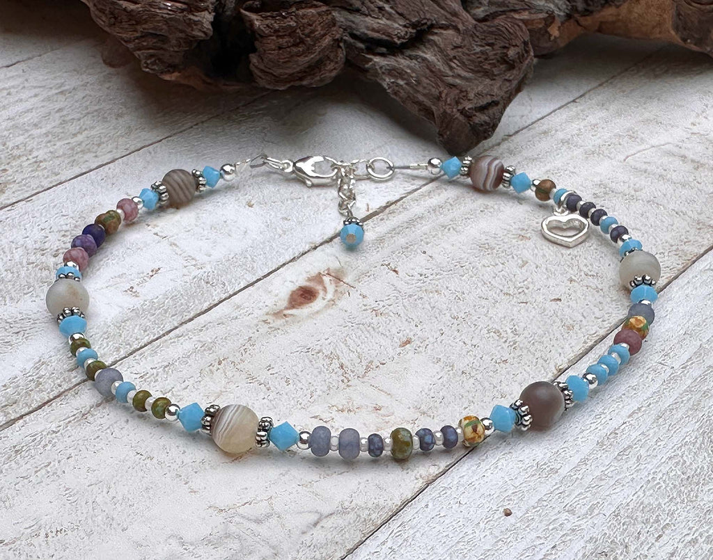 turquoise beaded anklets