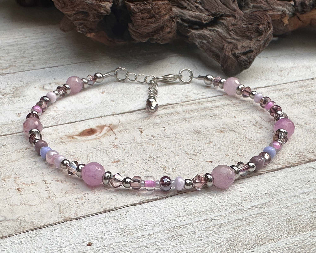 pink beaded anklet