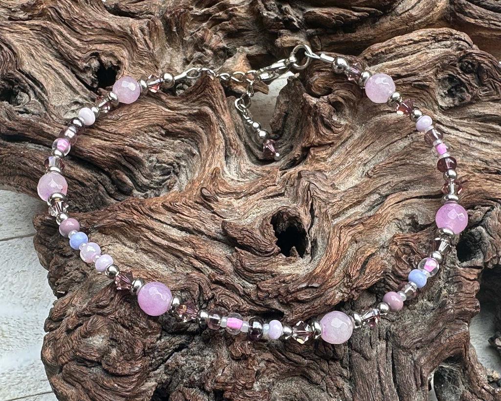 pink beaded anklet