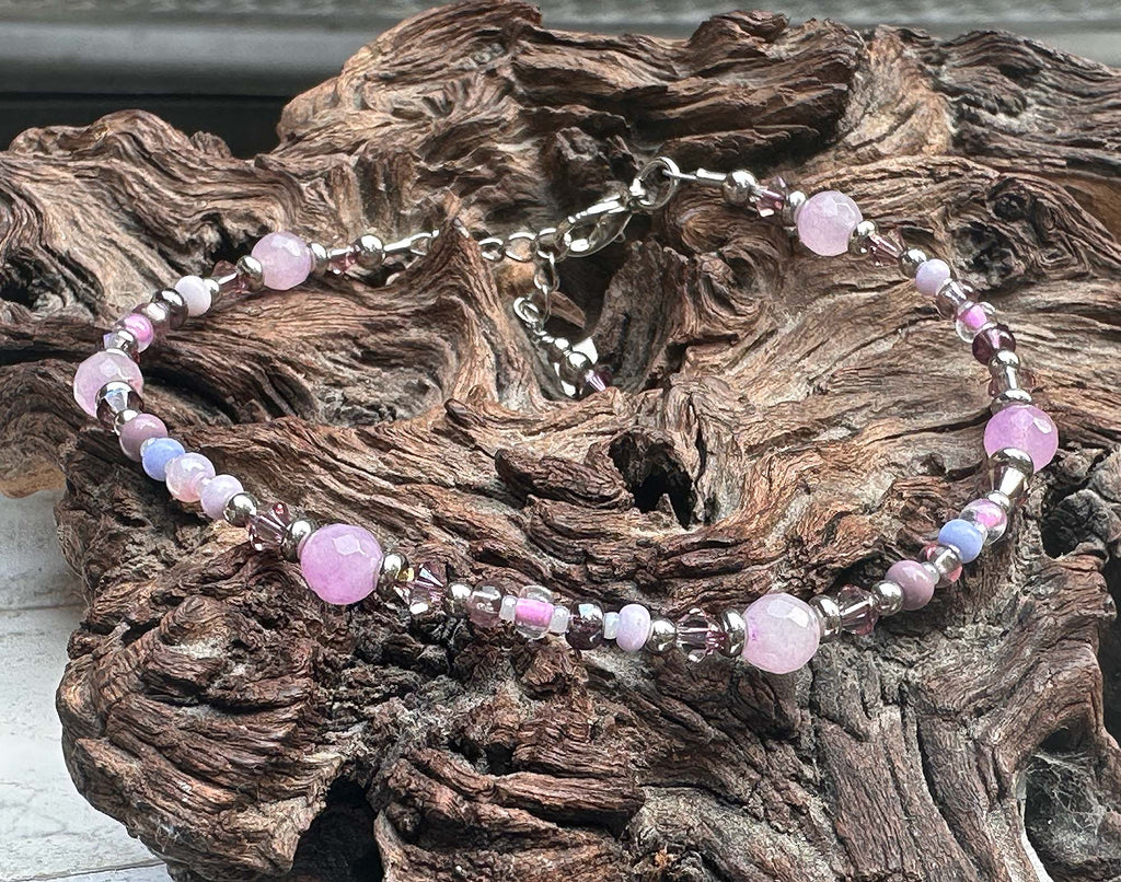 pink beaded anklet