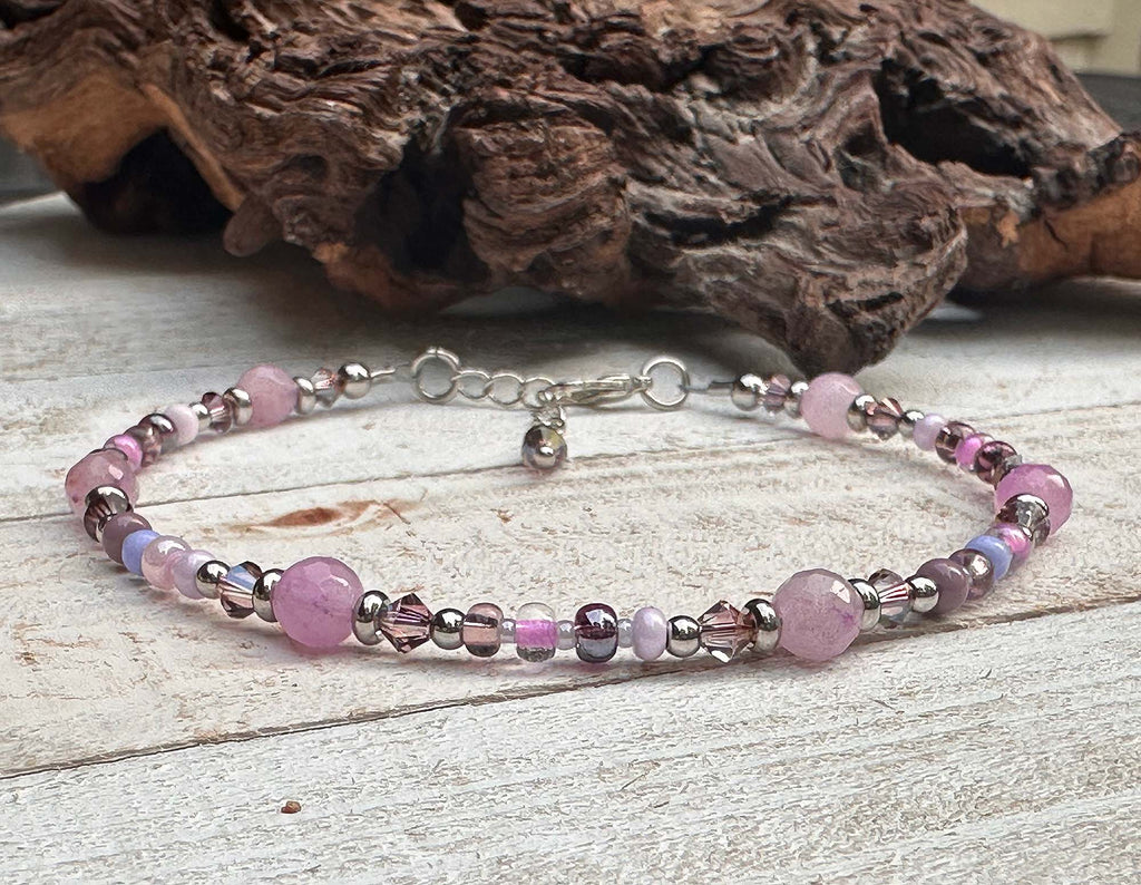 pink beaded anklet