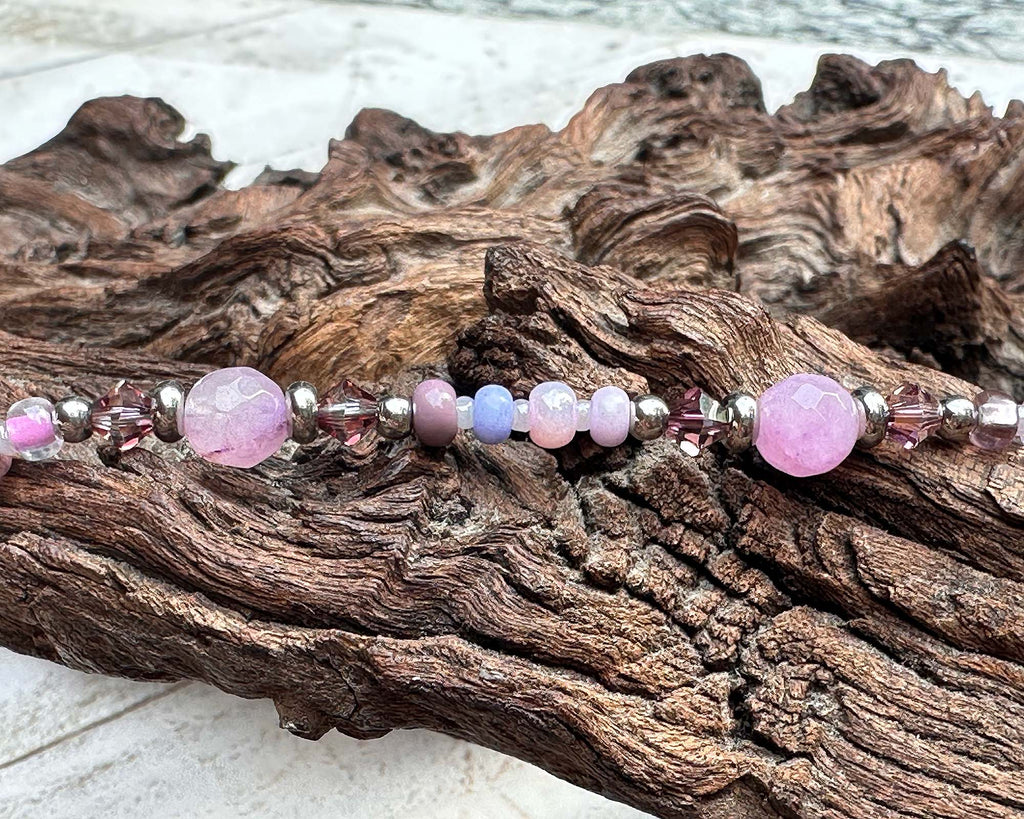 pink beaded anklet