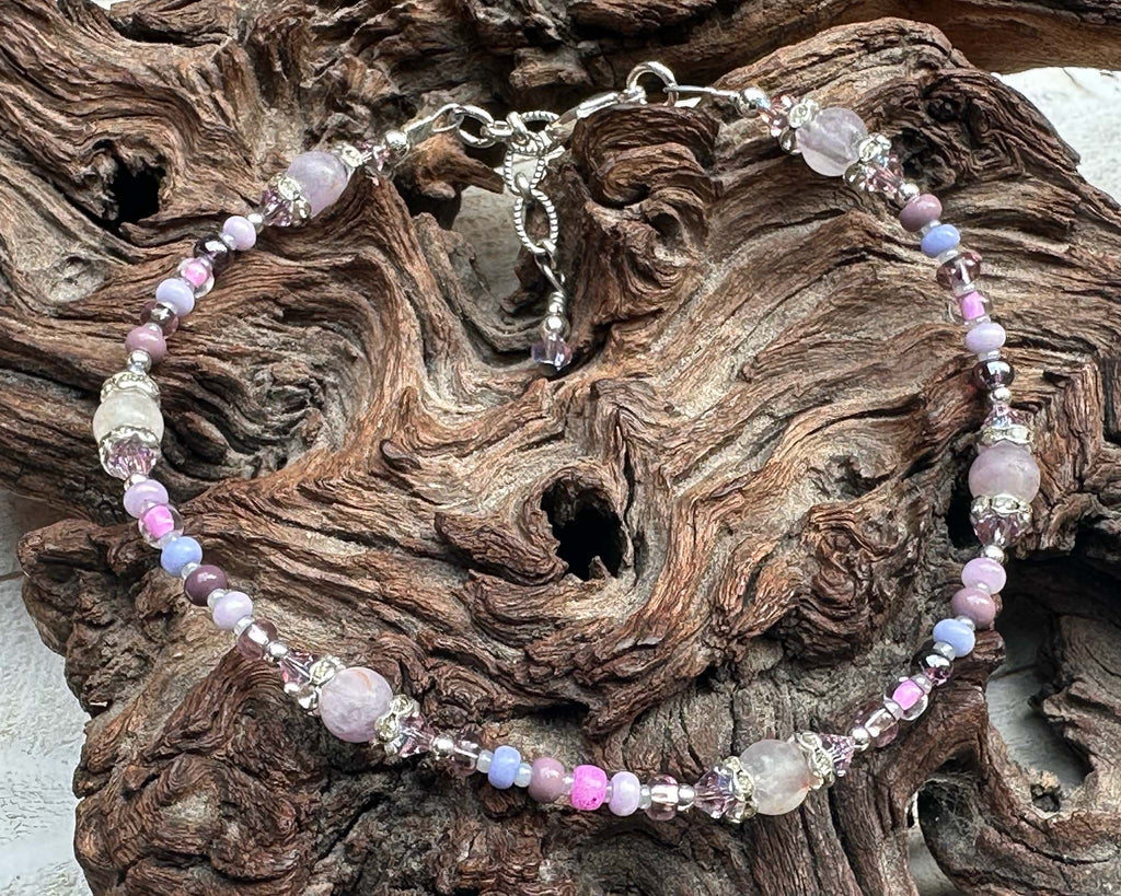 pink beaded anklet