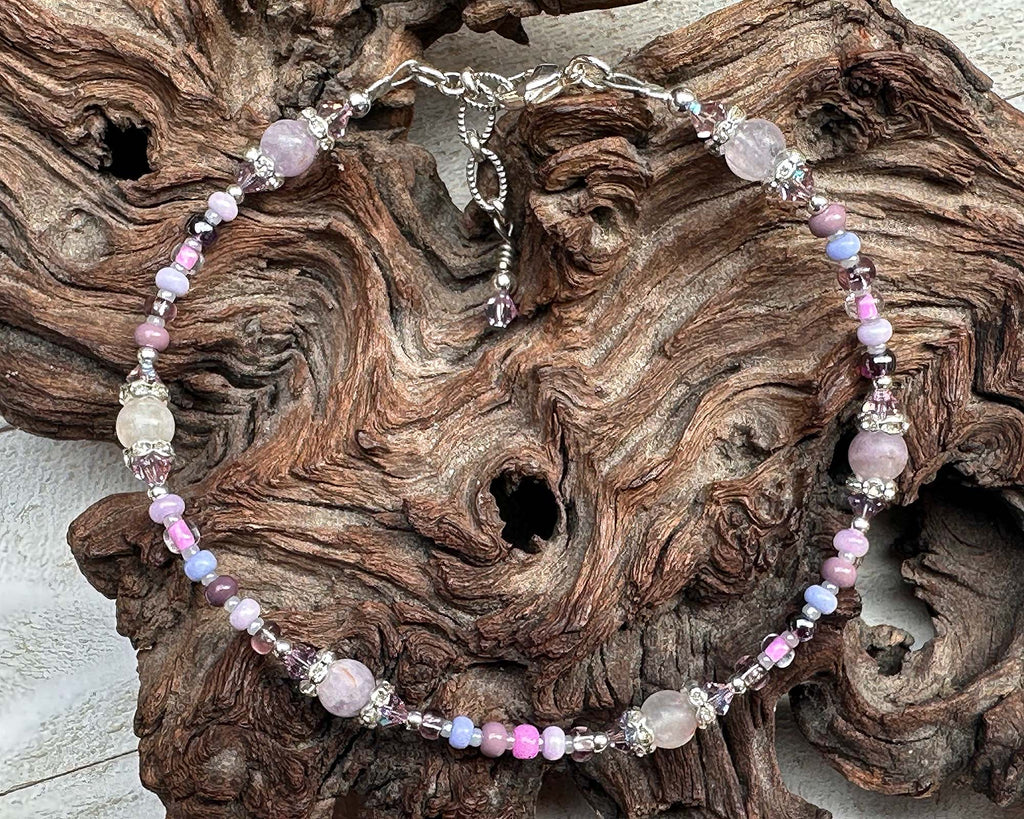 pink beaded anklet