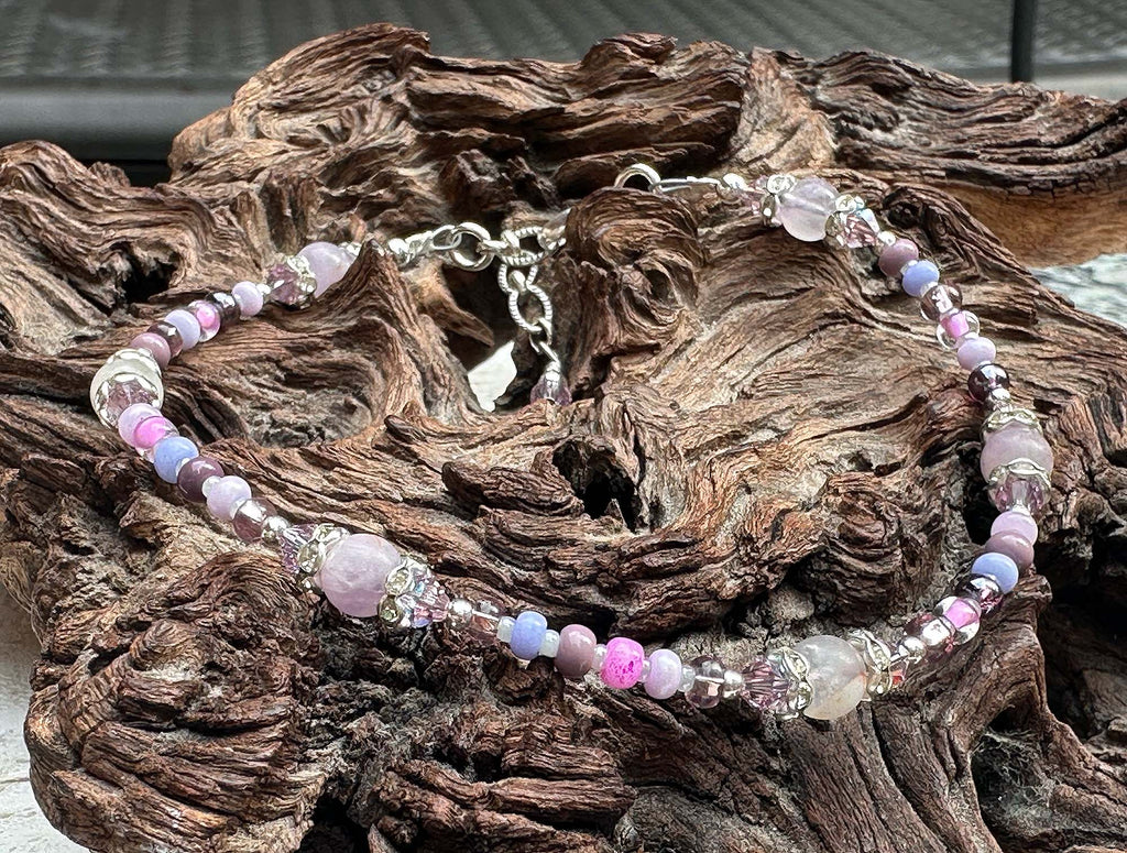 pink beaded anklet