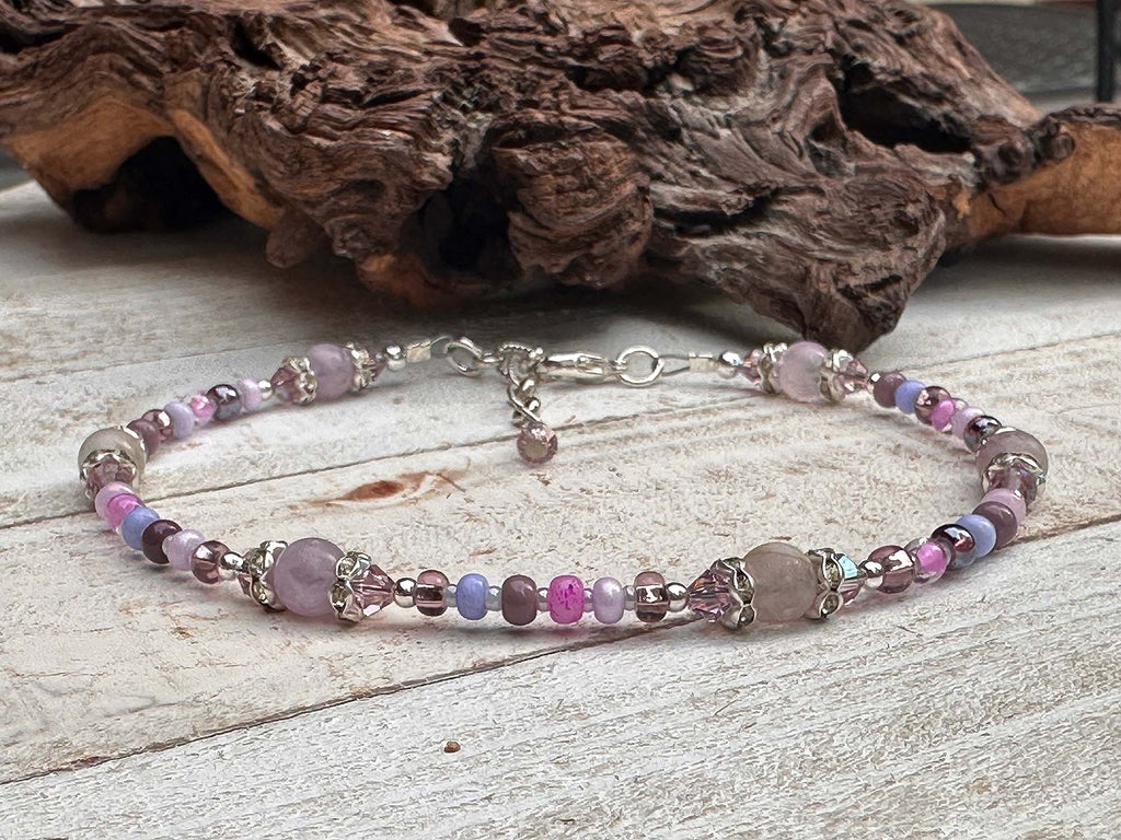 pink beaded anklet