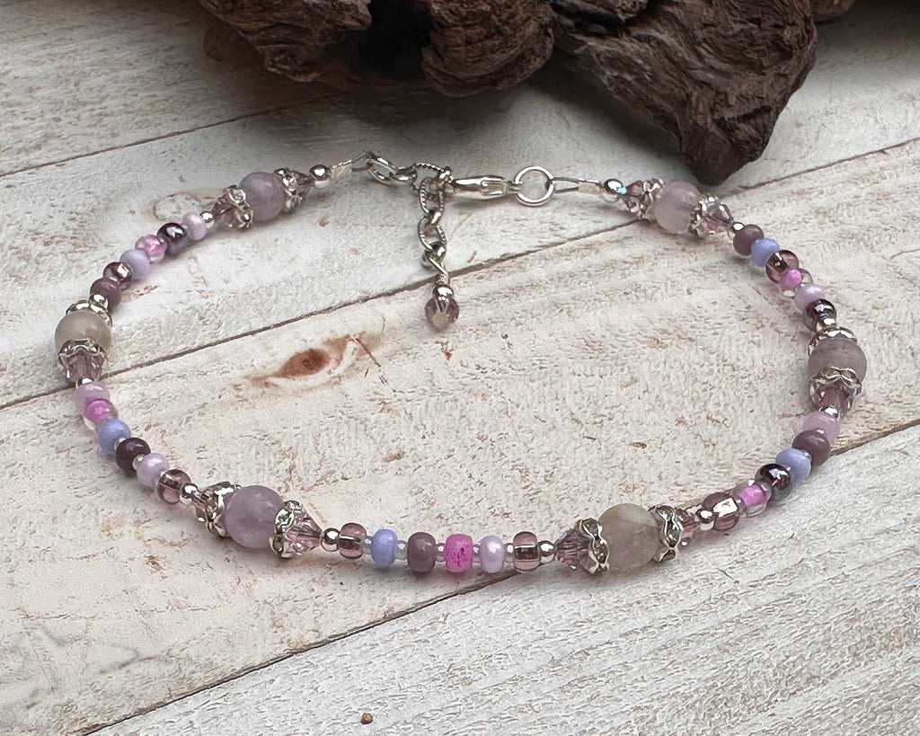 pink beaded anklet