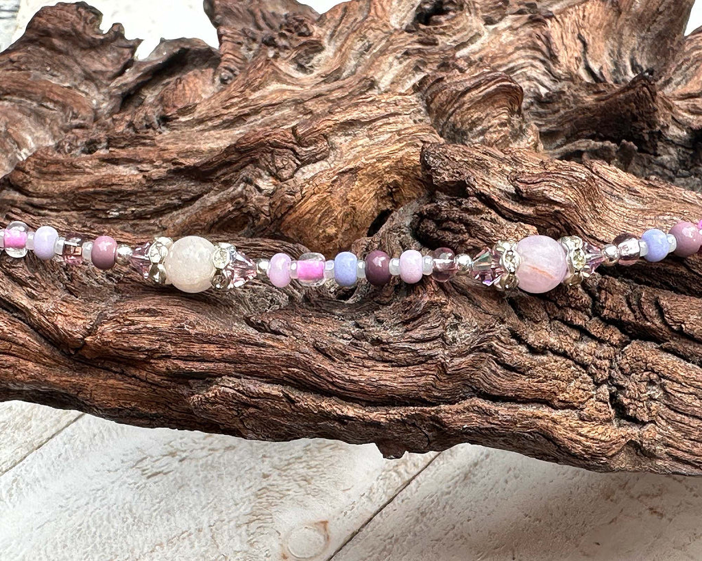 pink beaded anklet