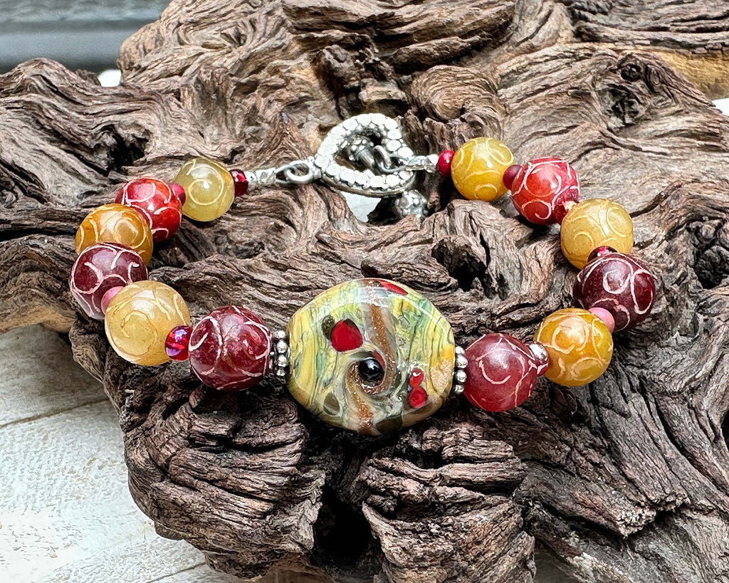 lampwork gemstone bracelet