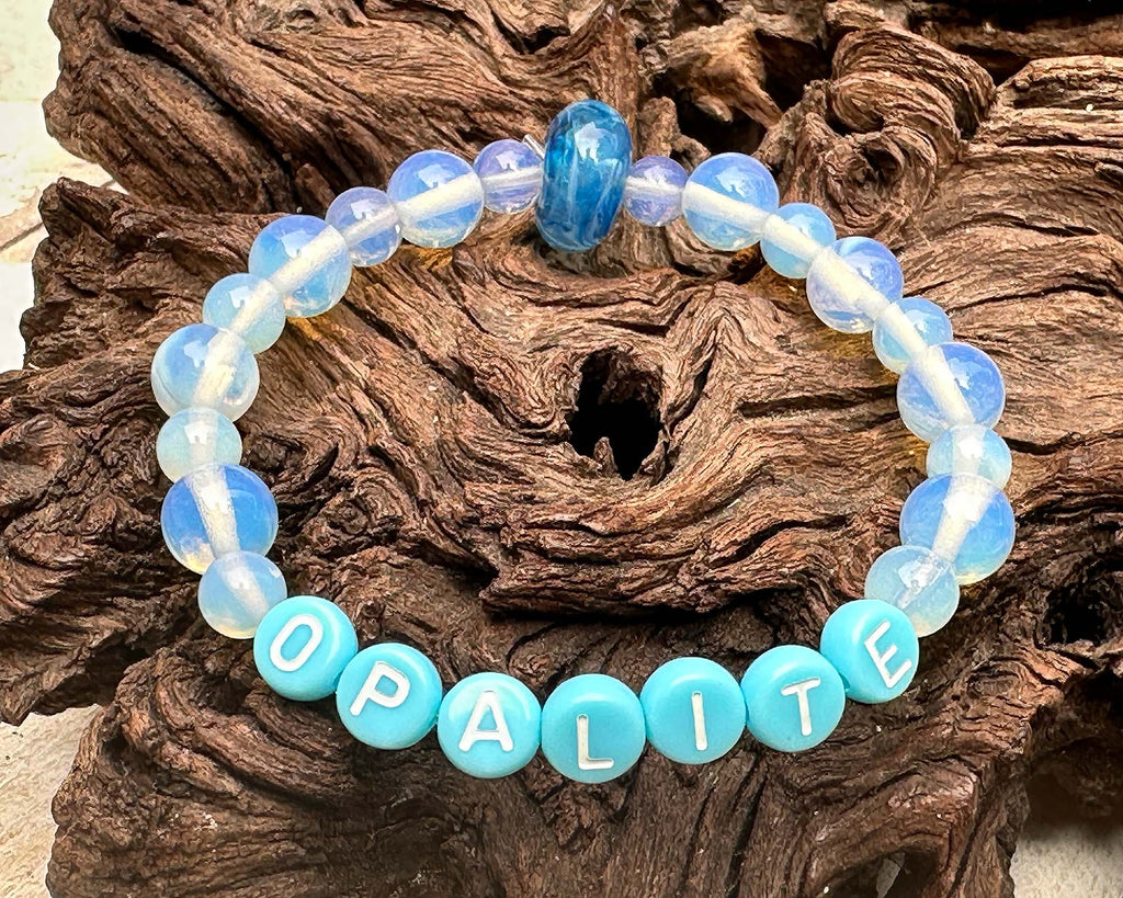 opalite gemstone lampwork bracelet