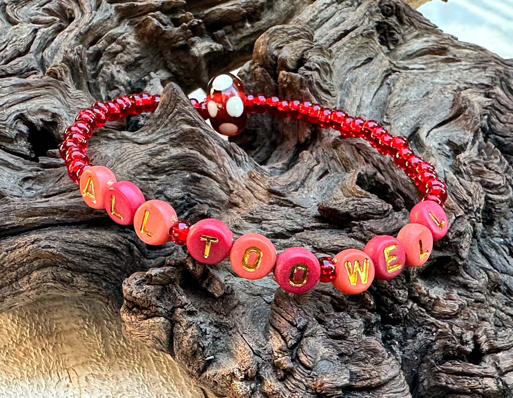 red lampwork bracelet