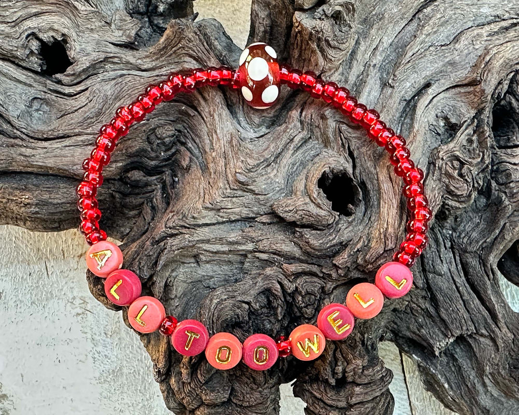 red lampwork bracelet