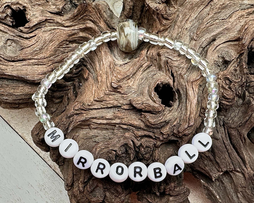 silver lampwork bracelet