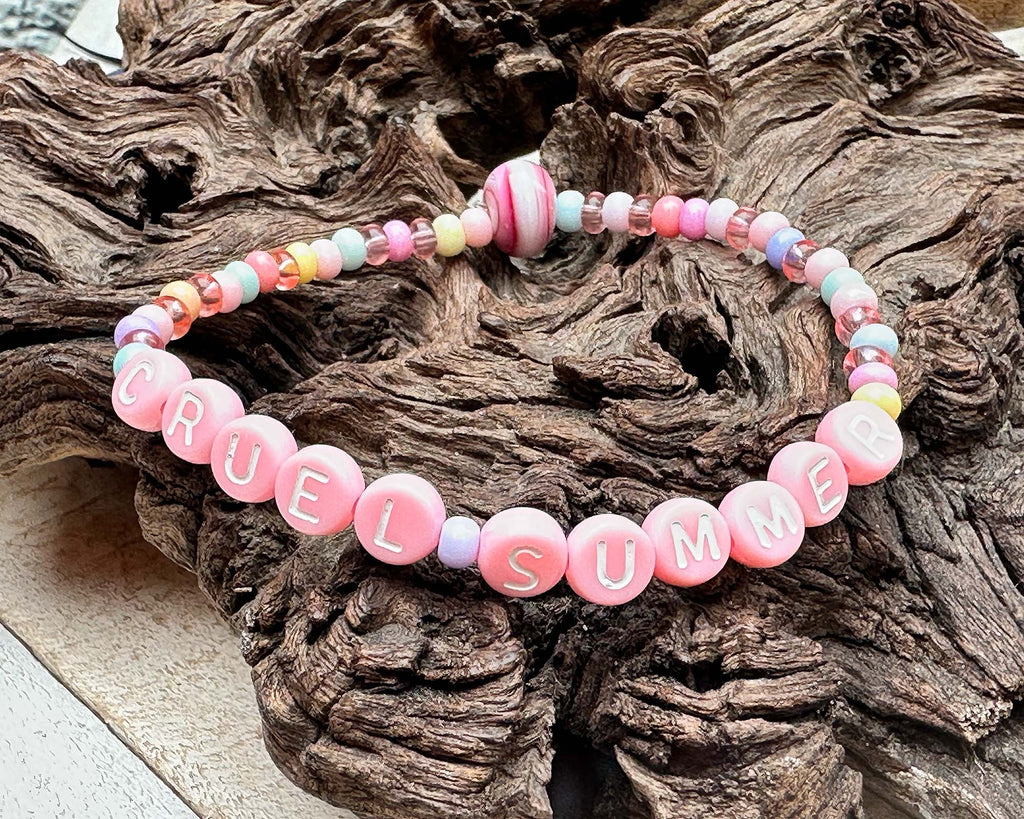 pink lampwork bracelet
