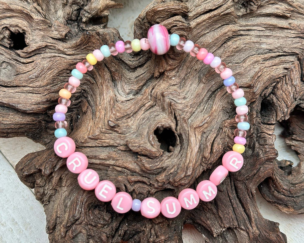 pink lampwork bracelet
