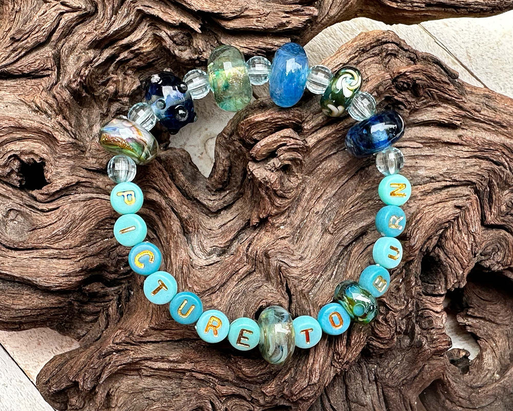 blue lampwork bracelet