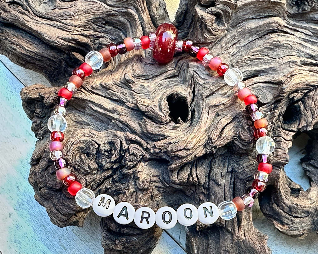 maroon red bracelet