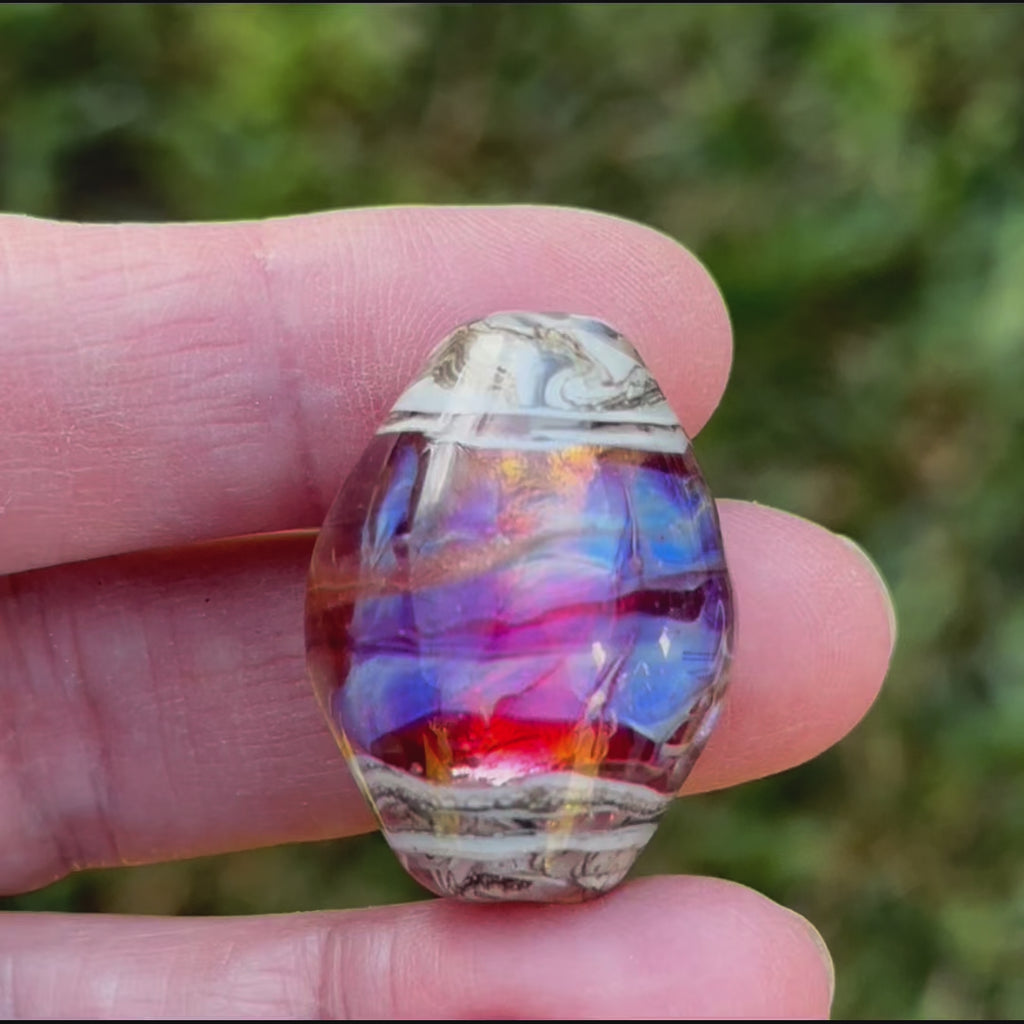pink lampwork bead
