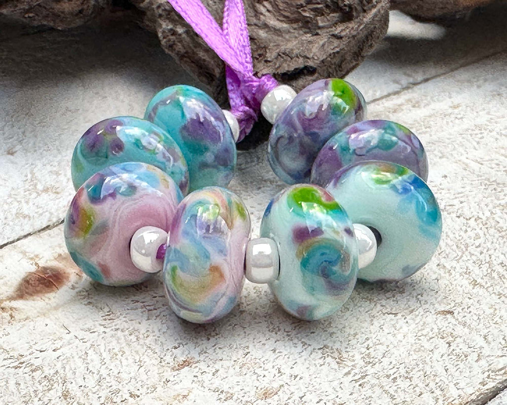 pastel lampwork beads