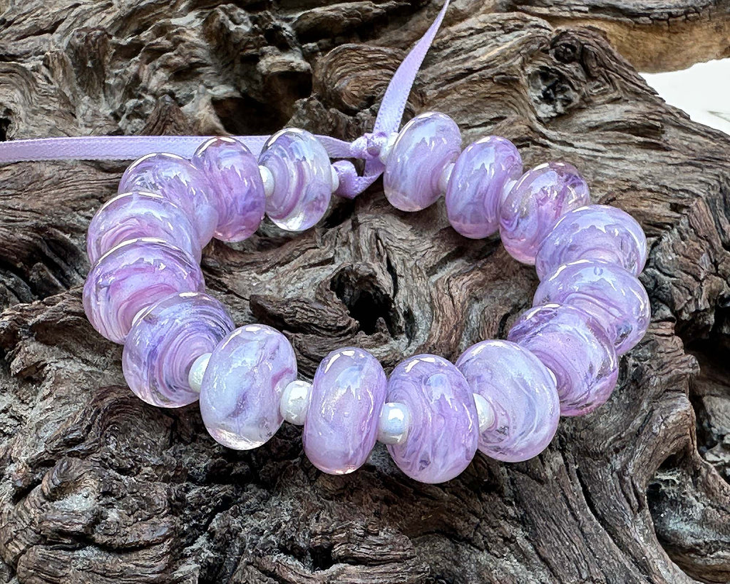 purple lampwork beads