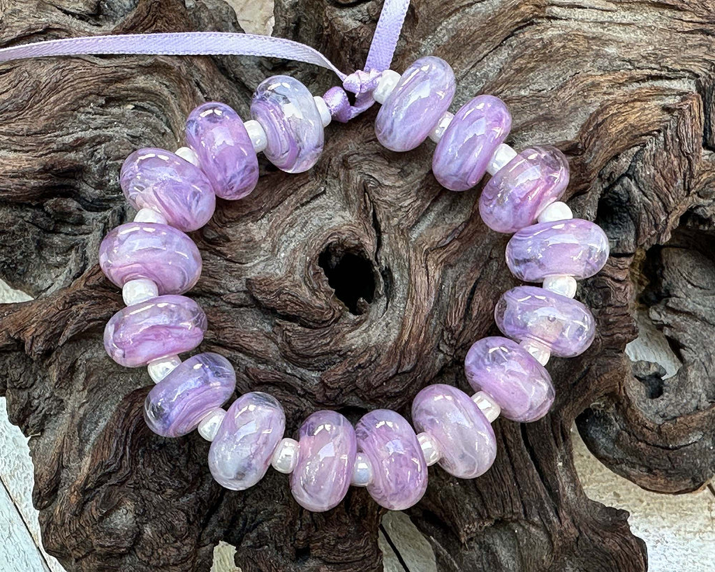 purple lampwork beads