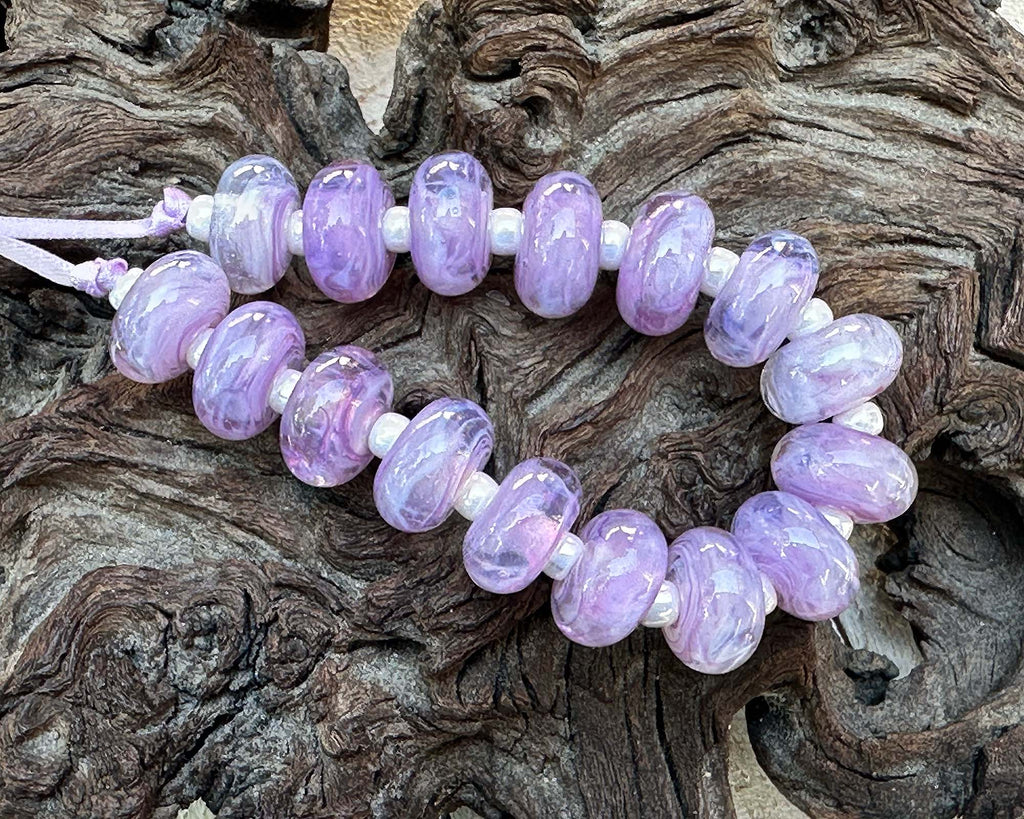 purple lampwork beads
