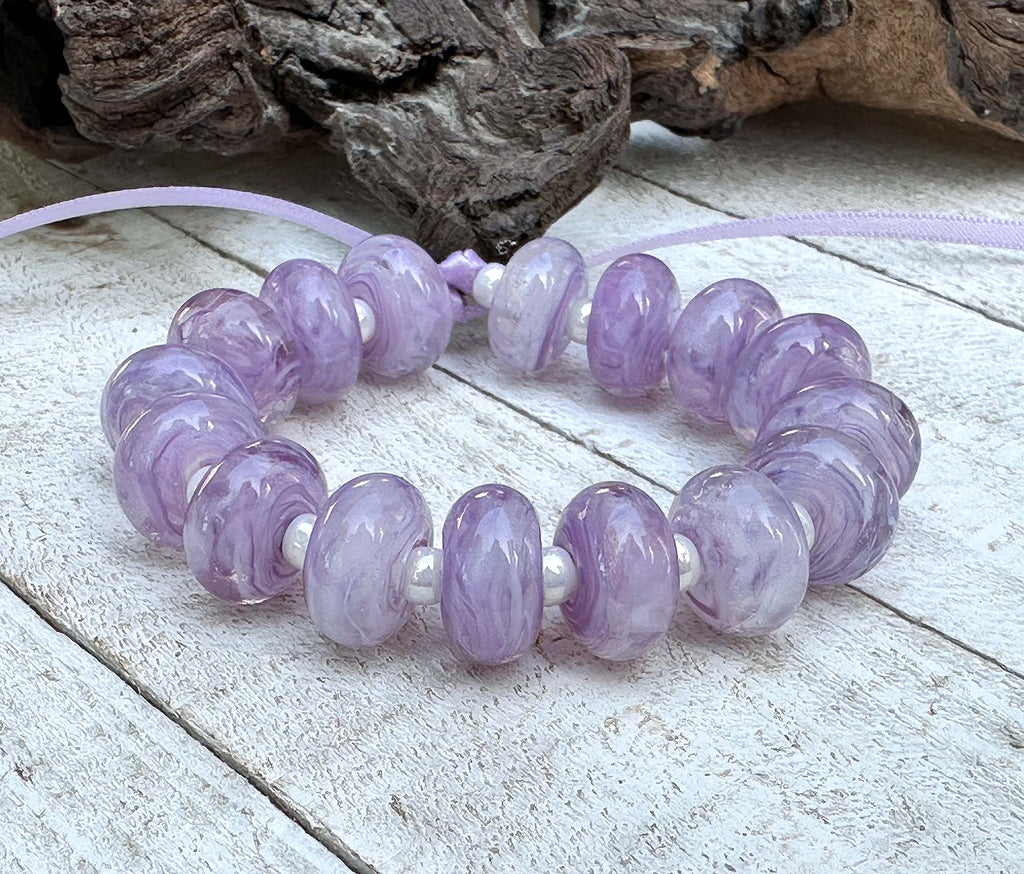 purple lampwork beads