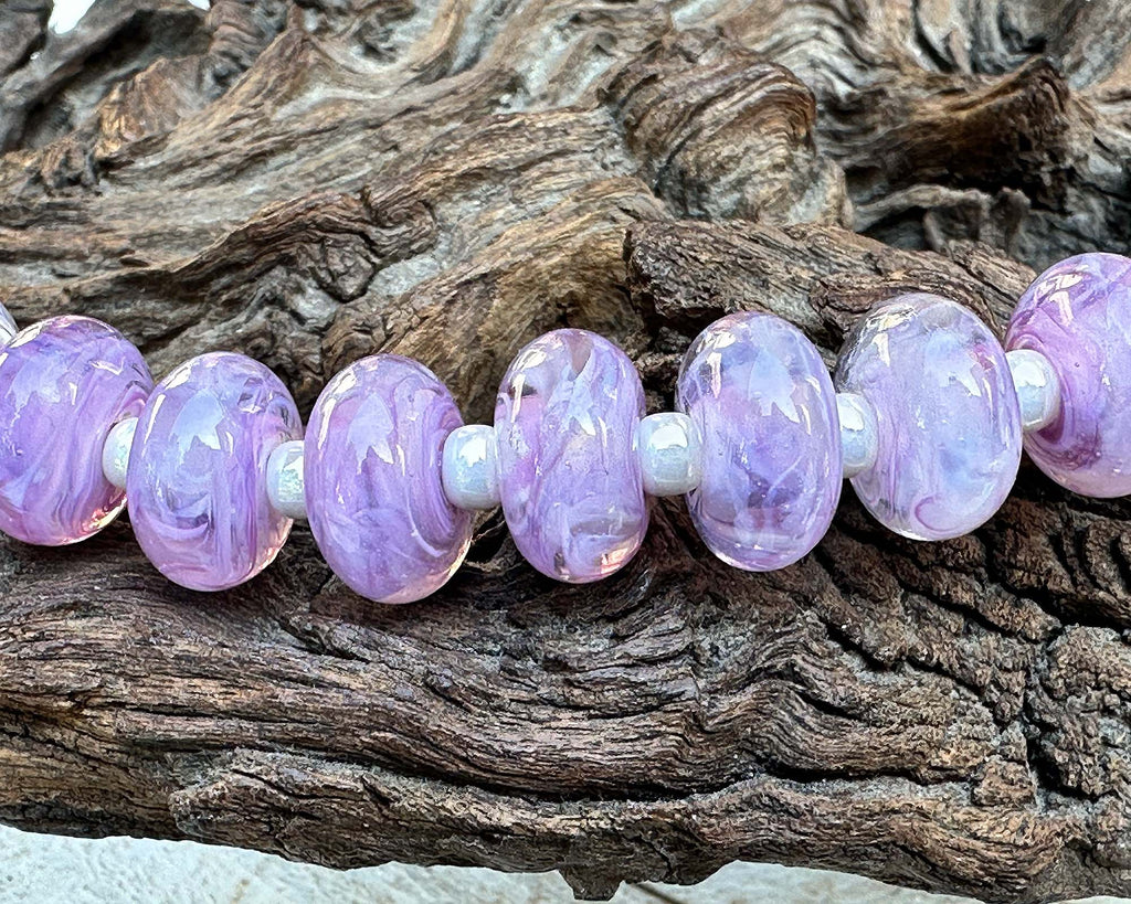 purple lampwork beads