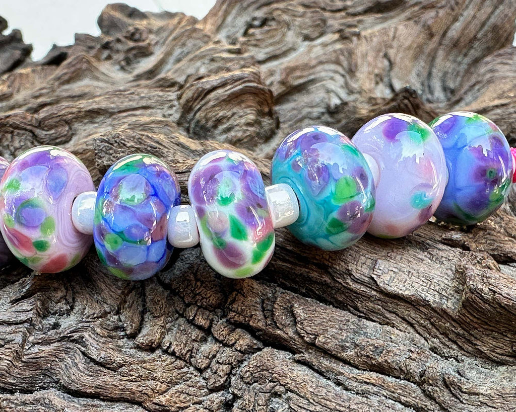 purple lampwork beads