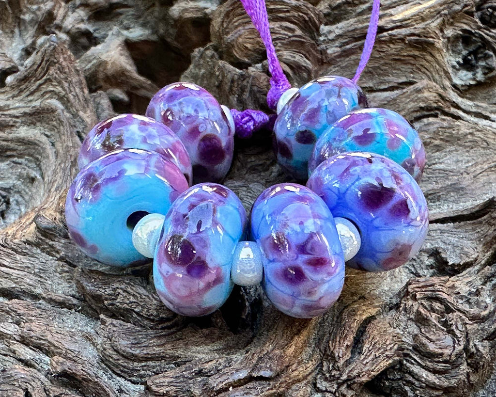 purple lampwork beads