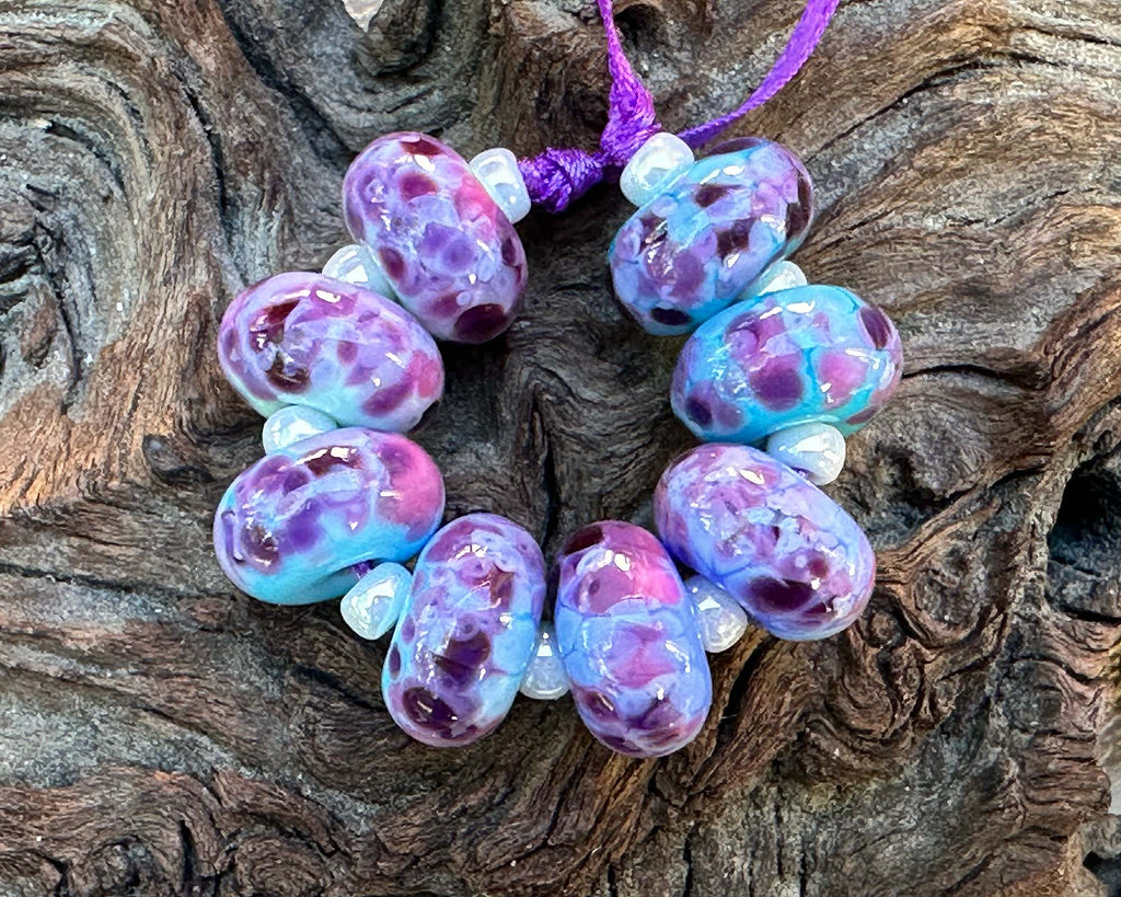 purple lampwork beads