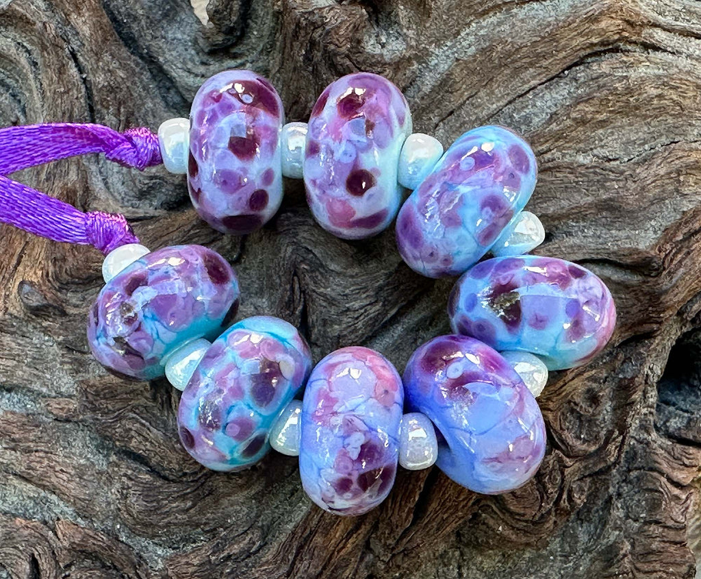purple lampwork beads