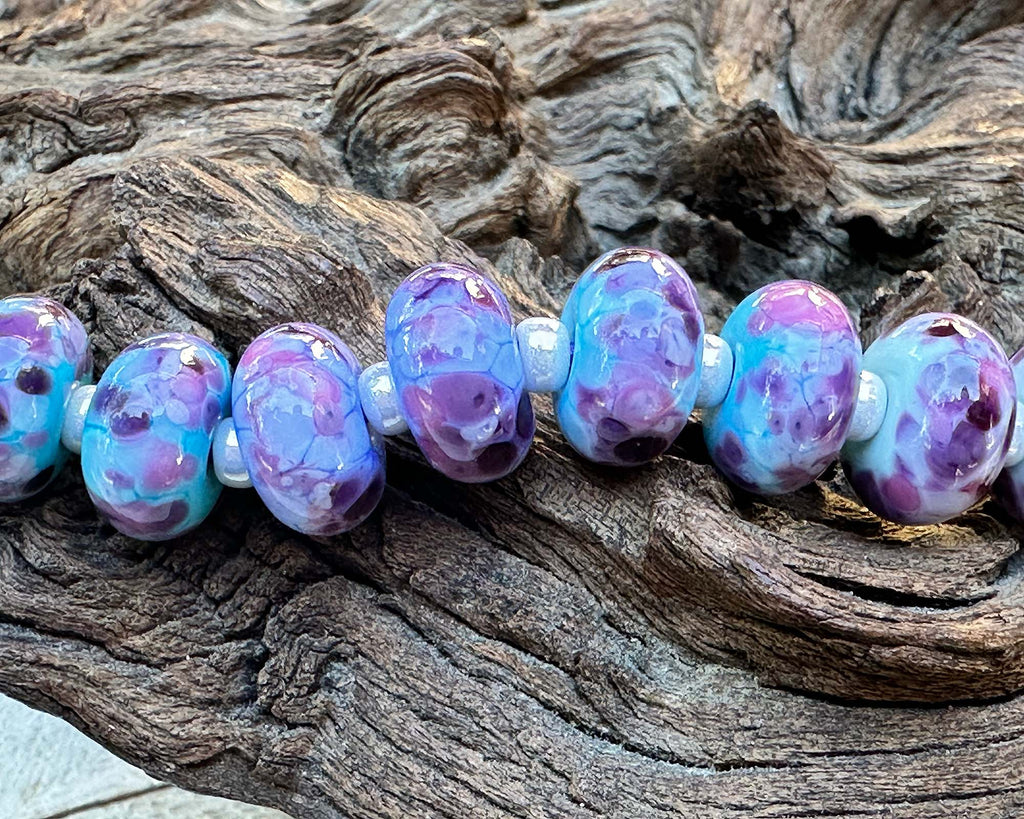 purple lampwork beads