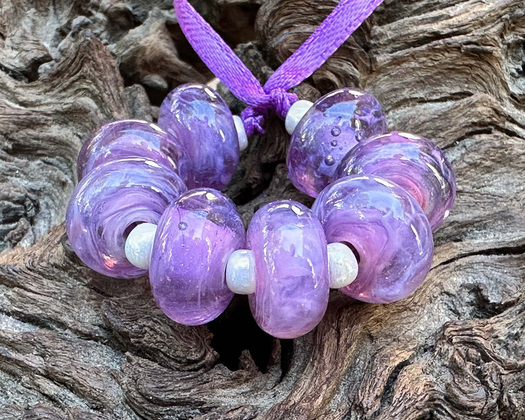 purple lampwork beads