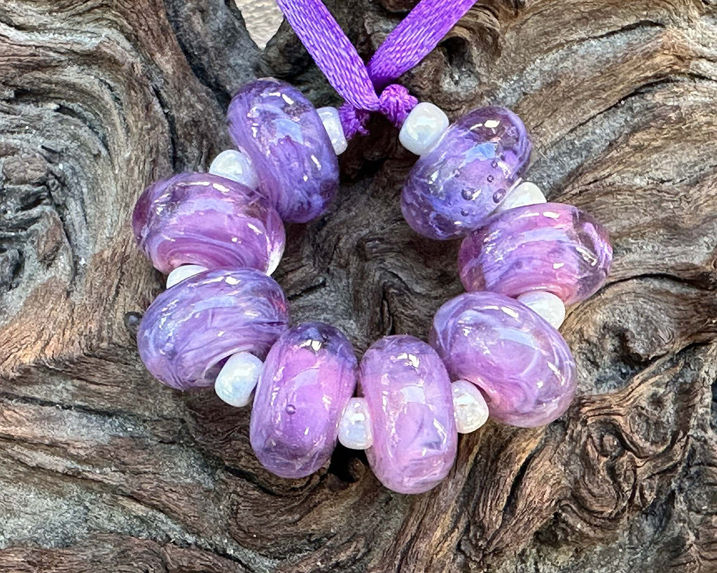purple lampwork beads