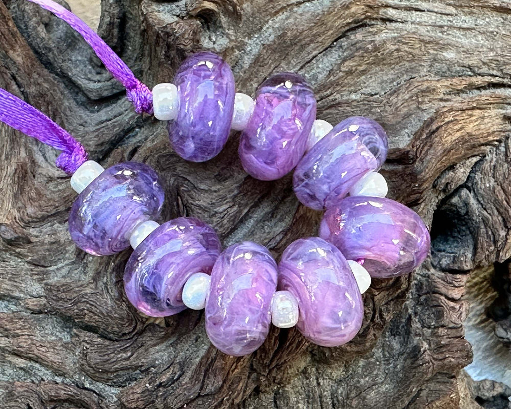 purple lampwork beads
