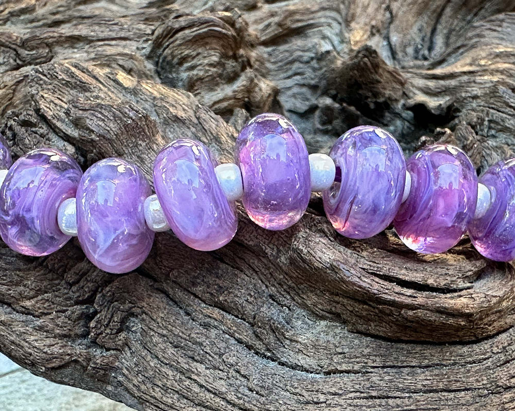 purple lampwork beads