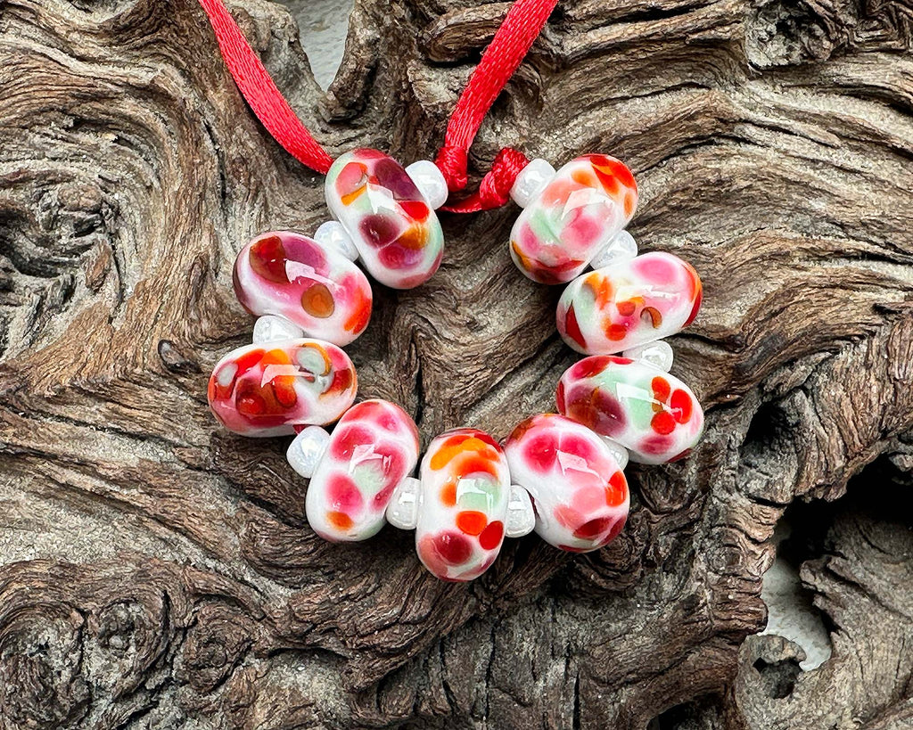 red lampwork beads