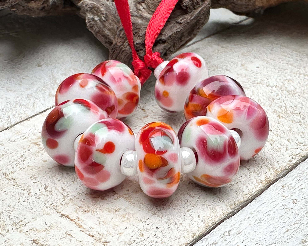 red lampwork beads