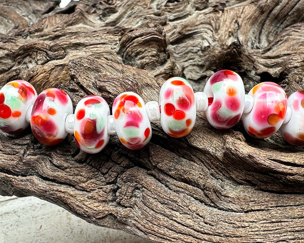 red lampwork beads