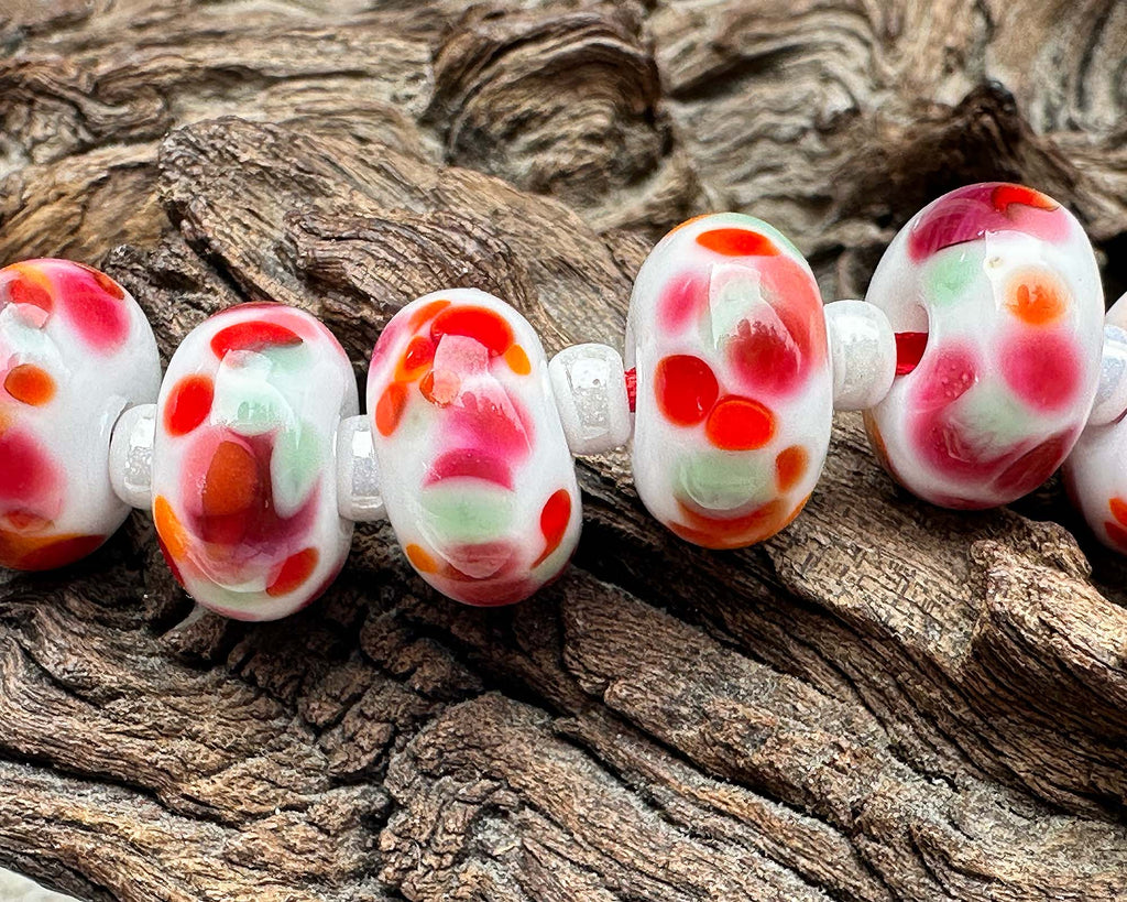 red lampwork beads