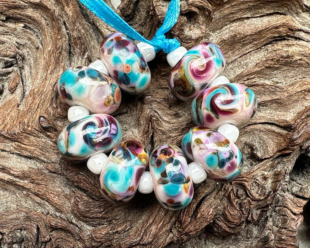multicolor lampwork beads