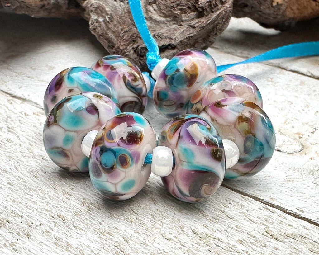 multicolor lampwork beads