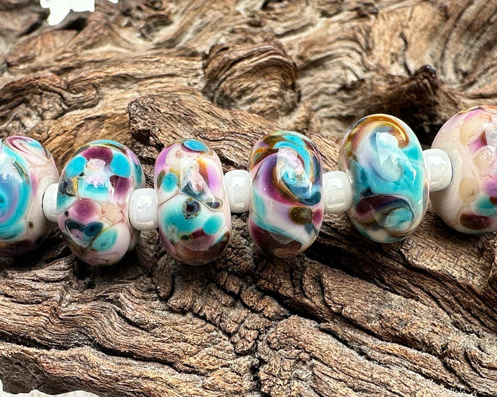 multicolor lampwork beads