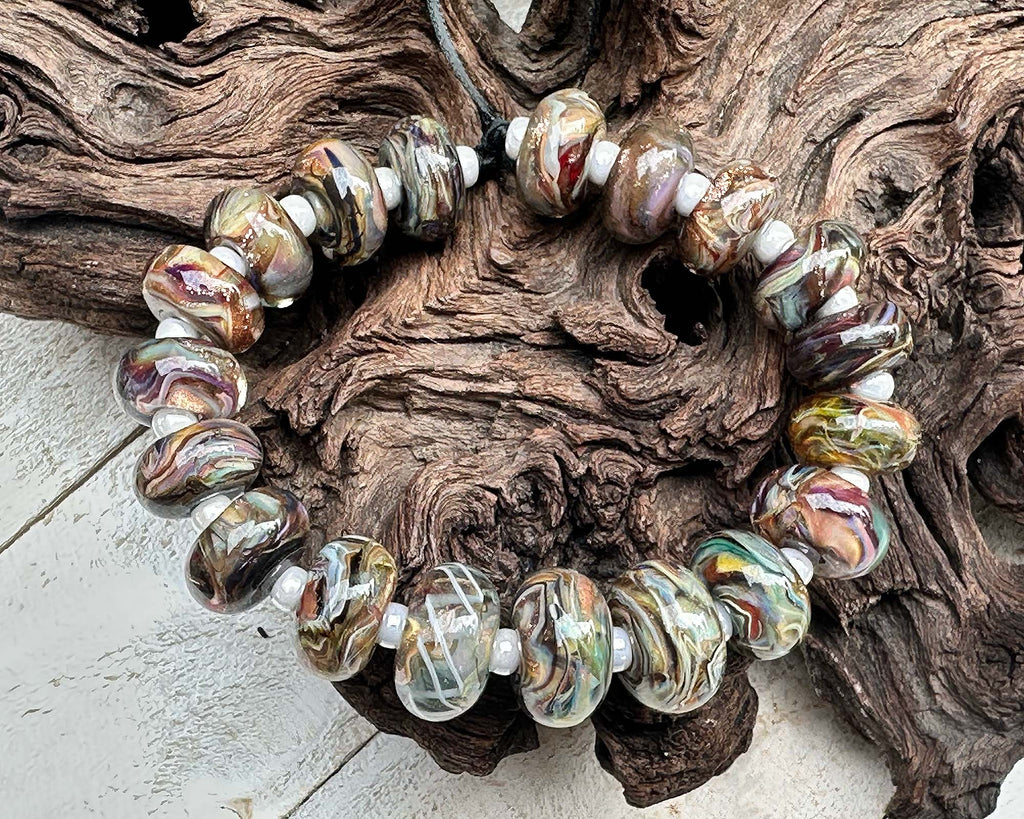 brown lampwork beads