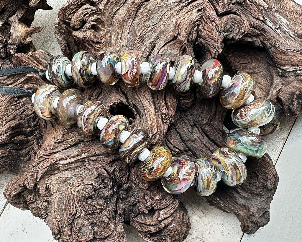 brown lampwork beads