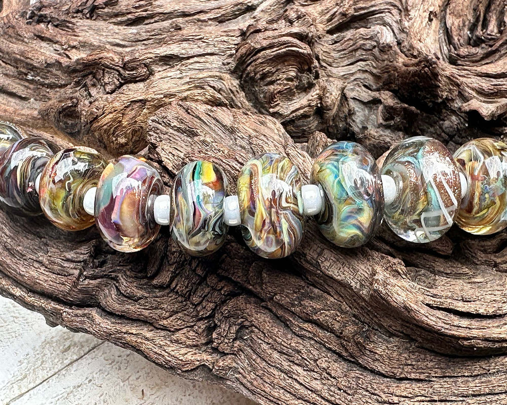 brown lampwork beads