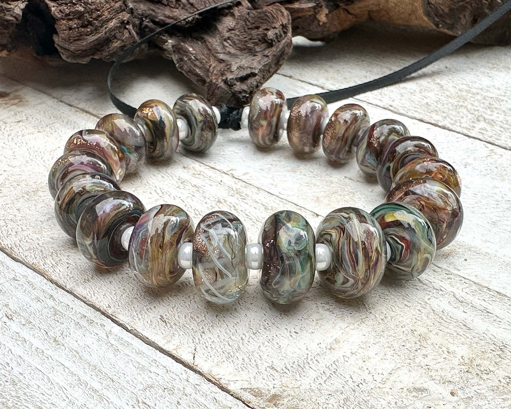 brown lampwork beads