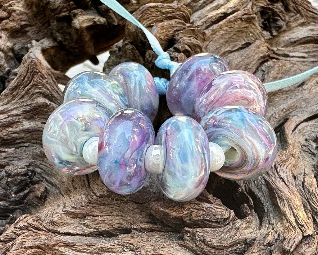 pastel lampwork beads